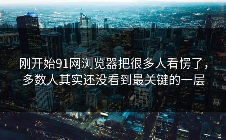 刚开始91网浏览器把很多人看愣了，多数人其实还没看到最关键的一层