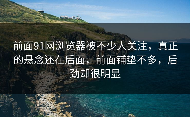 前面91网浏览器被不少人关注，真正的悬念还在后面，前面铺垫不多，后劲却很明显