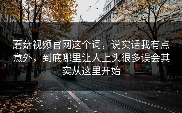 蘑菇视频官网这个词，说实话我有点意外，到底哪里让人上头很多误会其实从这里开始