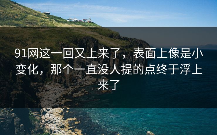 91网这一回又上来了,表面上像是小变化,那个一直没人提的点终于浮上来了 91网这一回又上来了,表面上像是小变化,那个一直没人提的点终于浮上来了