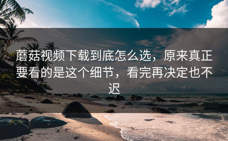 蘑菇视频下载到底怎么选，原来真正要看的是这个细节，看完再决定也不迟